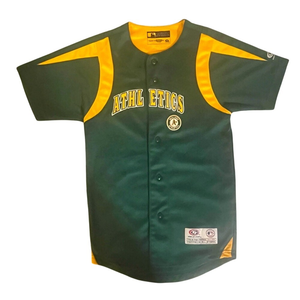 Classic Kids Youth Oakland A's Button Up Baseball Jersey Youth Size Small